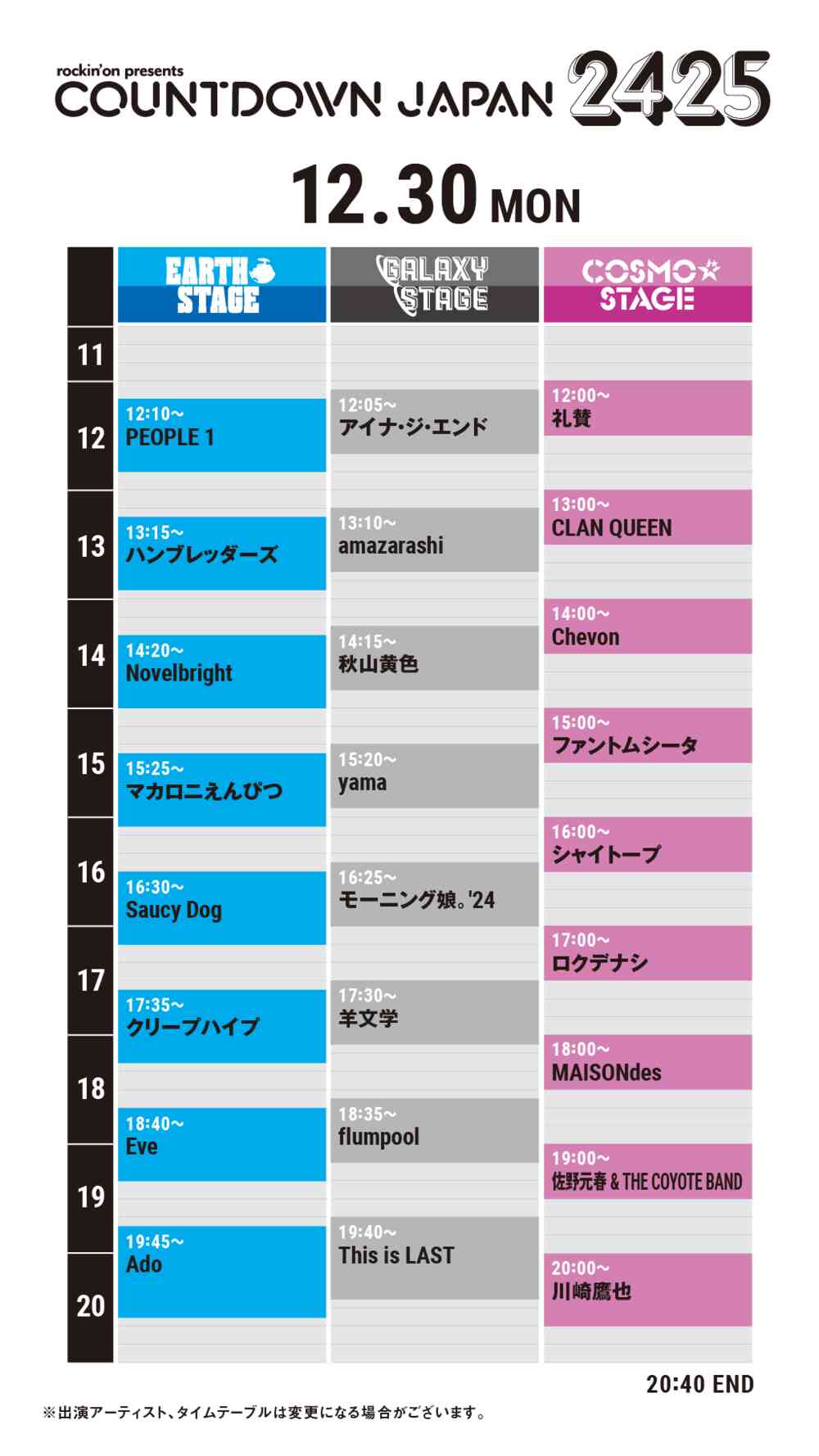 タイムテーブル