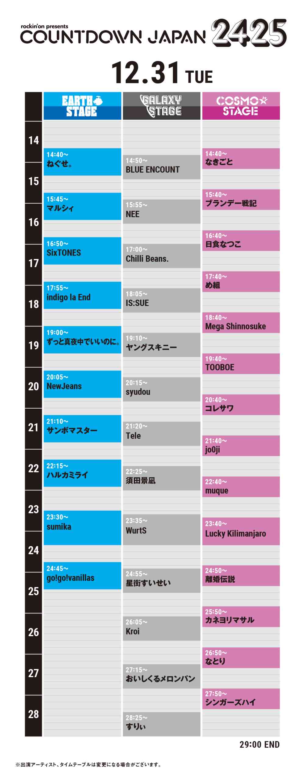 タイムテーブル