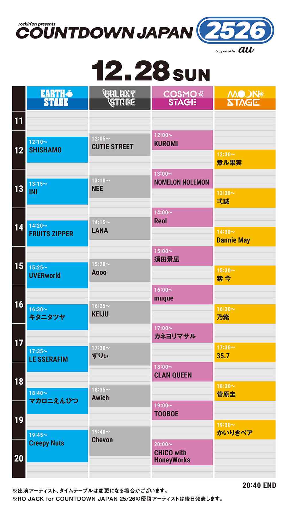タイムテーブル