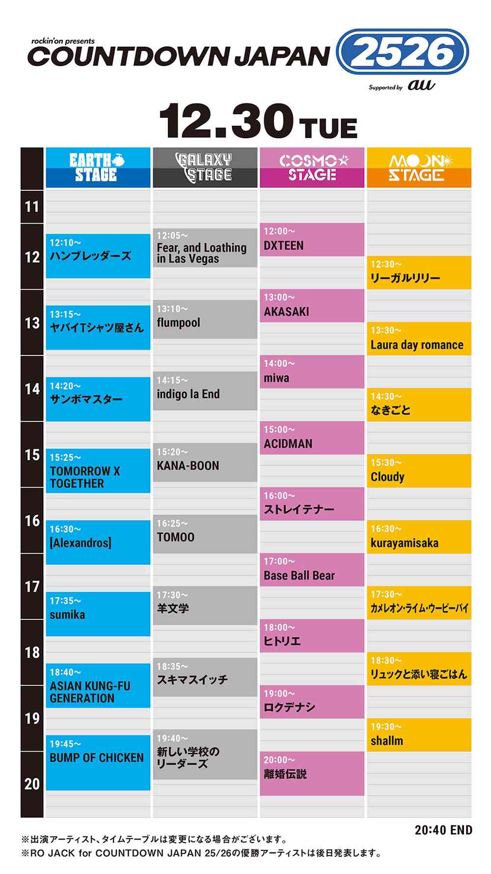 タイムテーブル