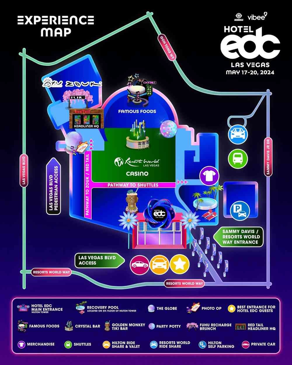 【持续更新】EDC Las Vegas 2024将在5月登场！完整阵容、时间表、场地位置、Lineup、Timetable、Set Times公开