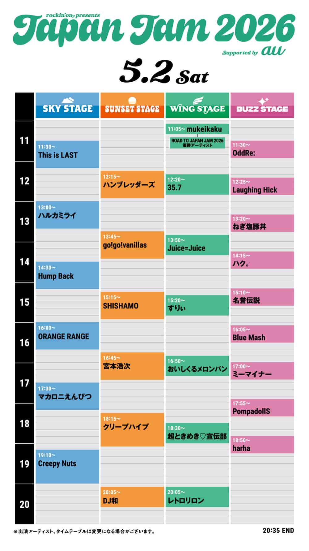 Timetable