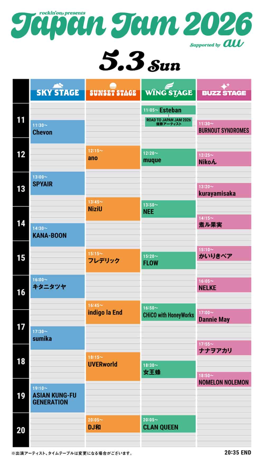 時間表