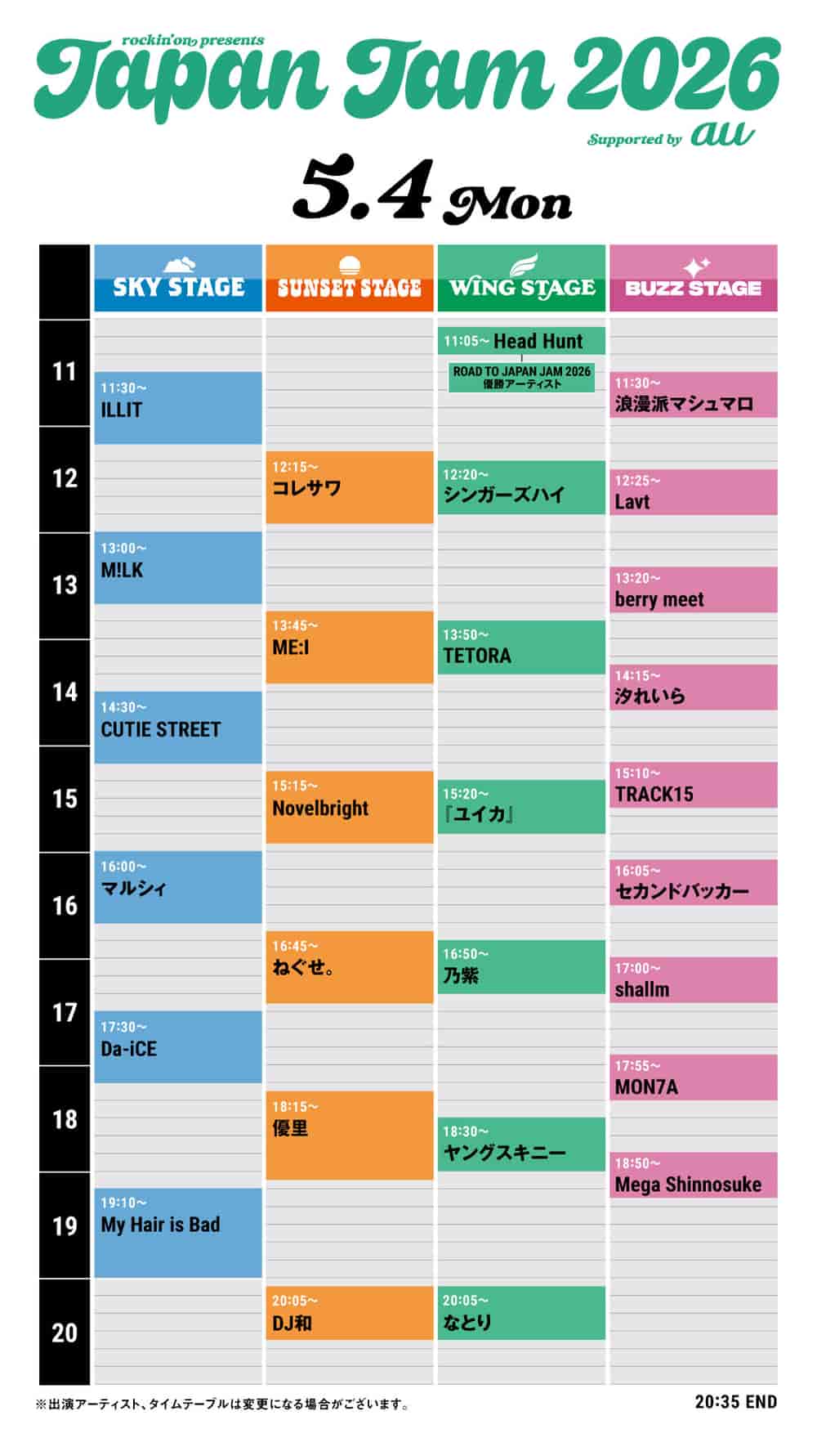 Timetable