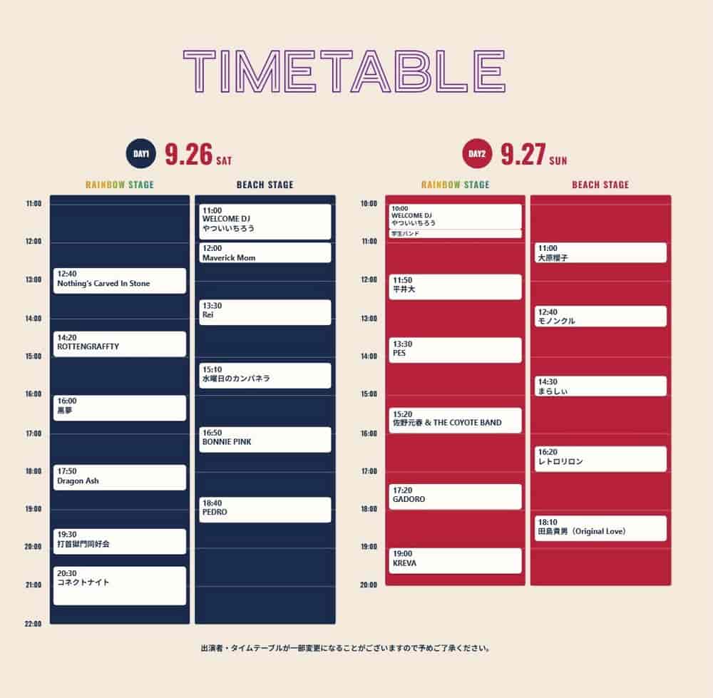 Timetable