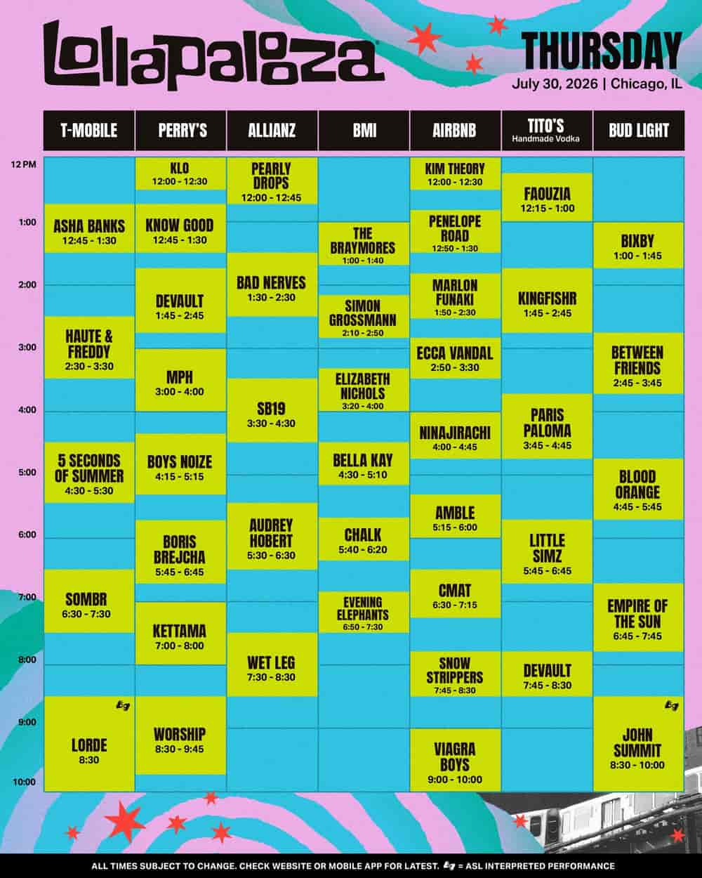 Timetable