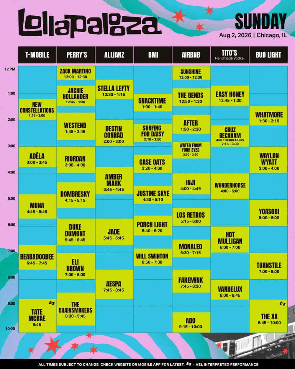 Timetable