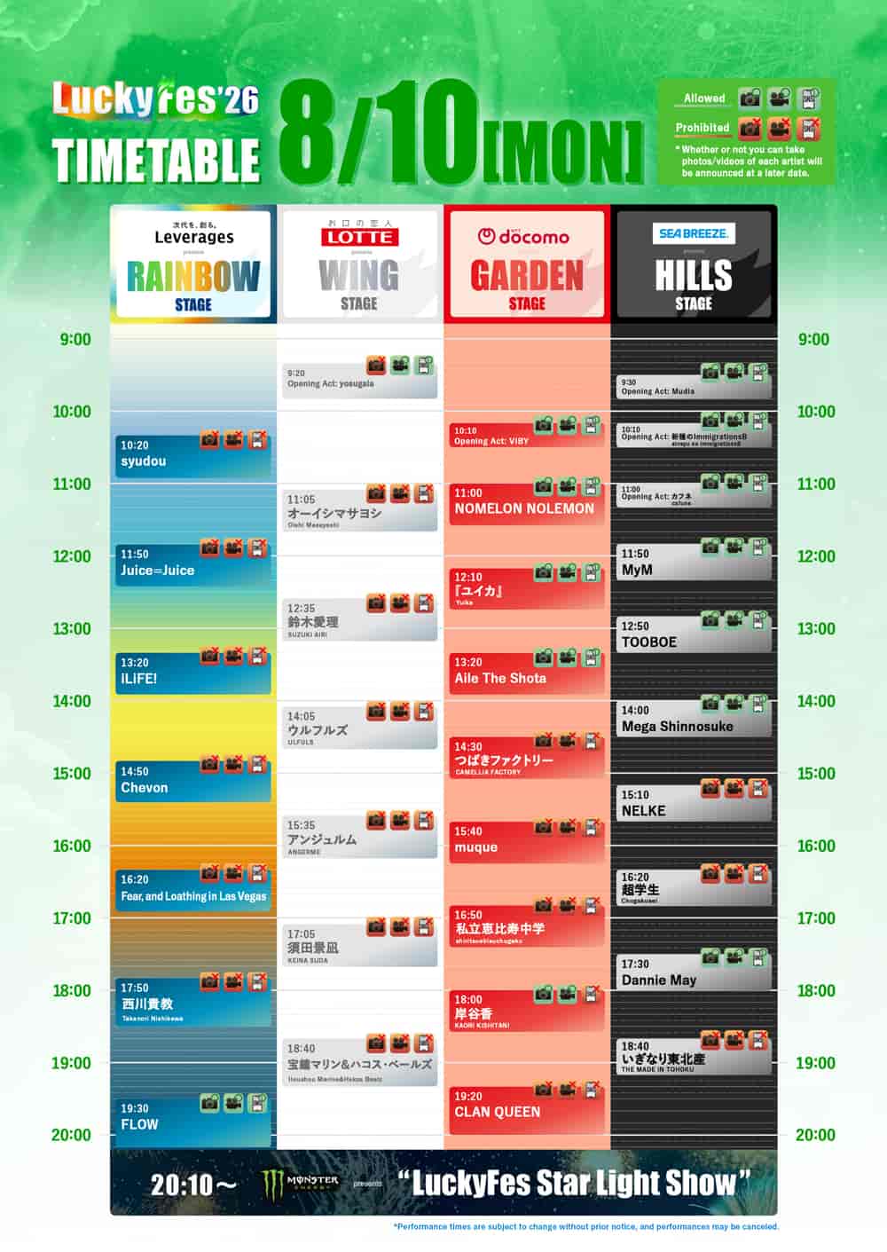 Timetable