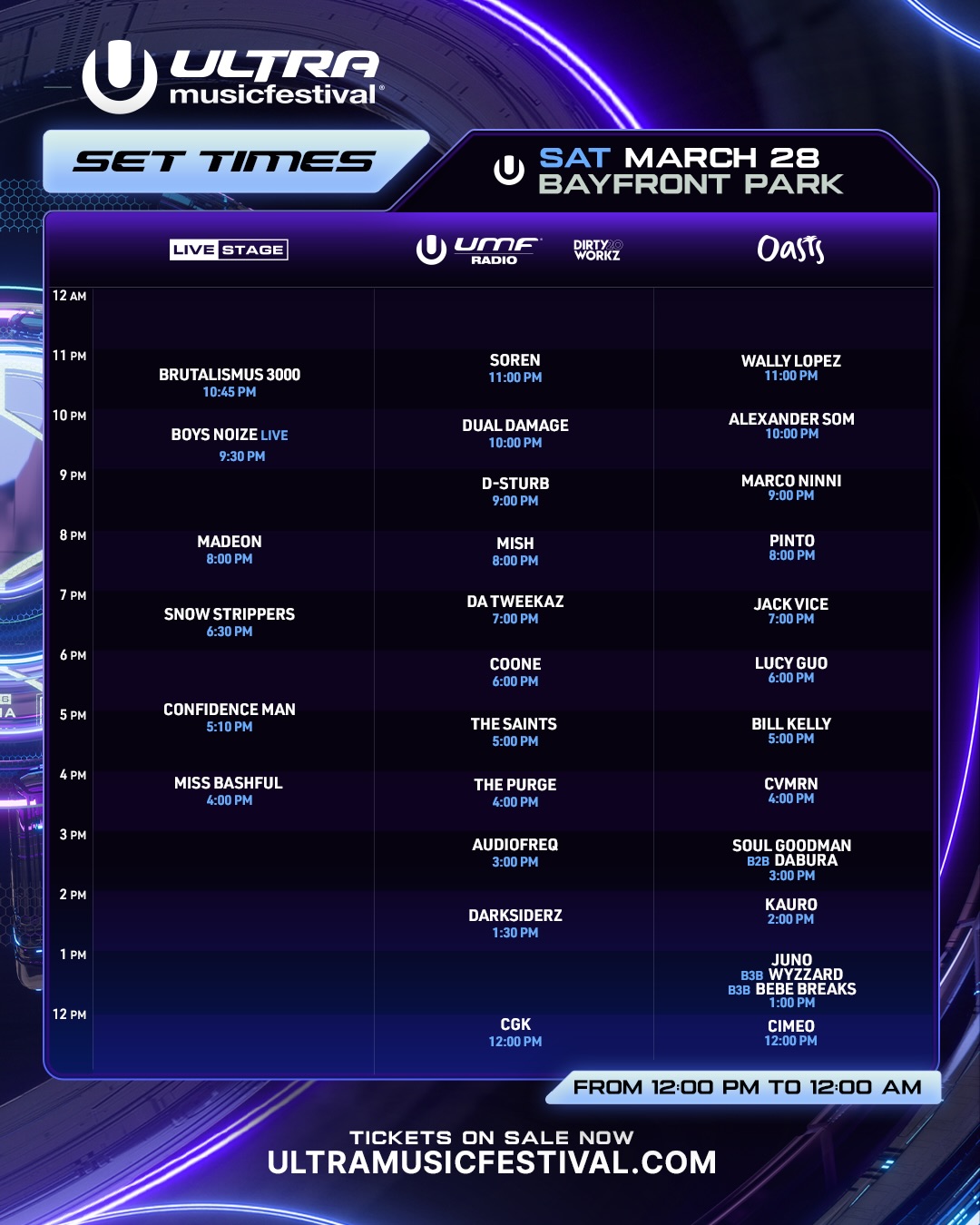 Ultra Weekend Ultra Music Festival Miami 2026|Lineup, Timetable & Map