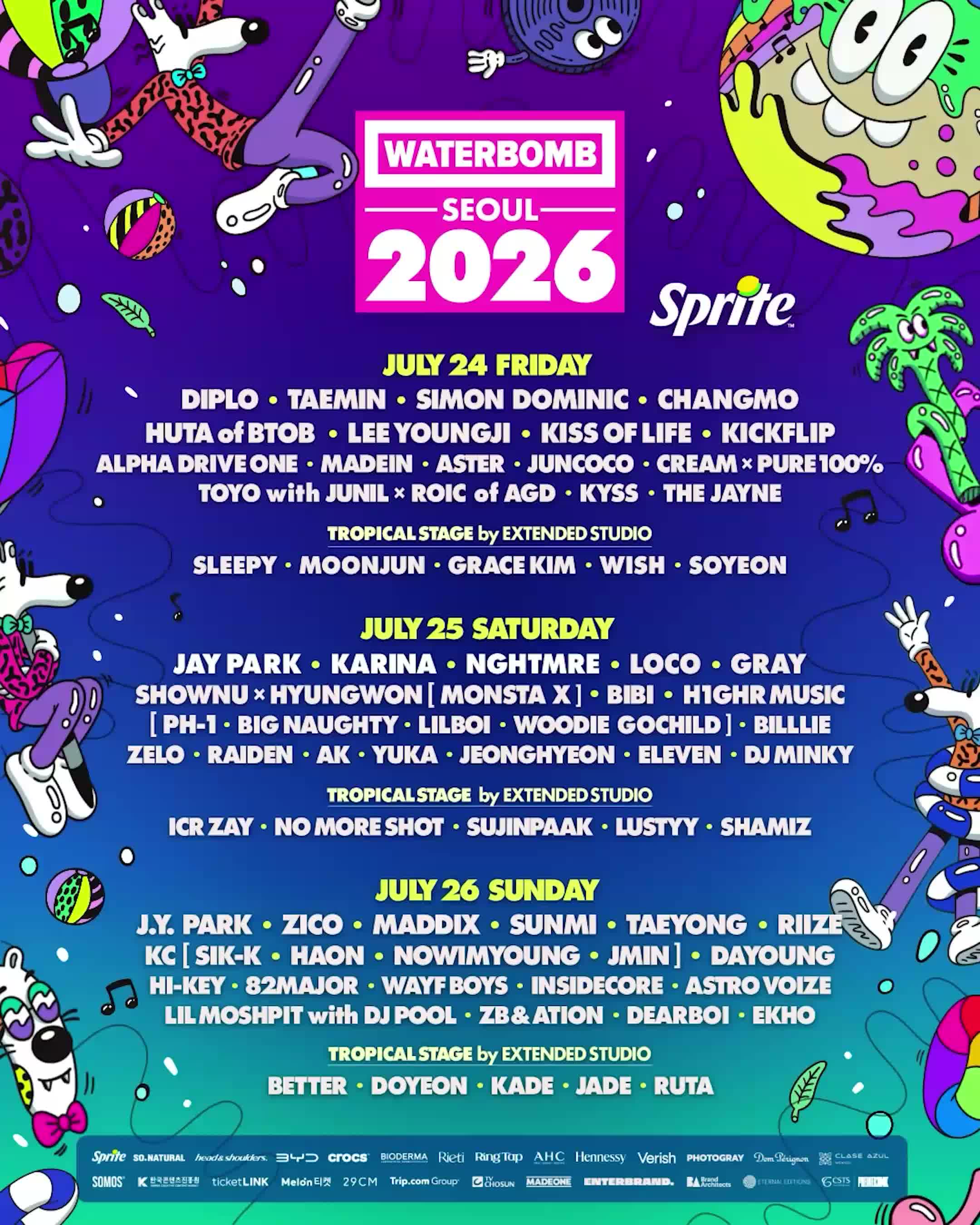 WaterBomb Seoul 2026｜ラインナップ、タイムテーブル、会場マップ