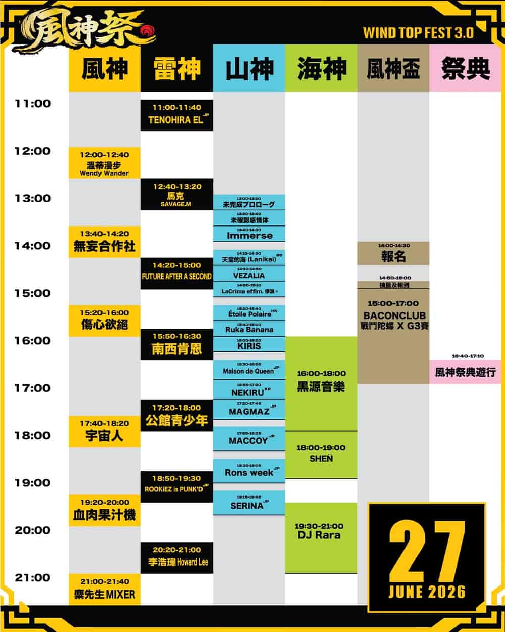 タイムテーブル